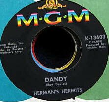 Herman's Hermits original vinyl single 'Dandy' 1966 MGM 13603