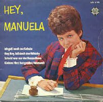 Hey Manuela EP von Manuela Deutsche Schlager Schallplatte Vinyl Single mit Original Bildhlle. Auch fr Jukebox und Musikbox geeignet. 50er 60er Jahre Schlager