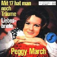 Peggy March Mit 17 hat man noch Trume Deutsche Schlager Schallplatte Vinyl Single mit Original Bildhlle. Auch fr Jukebox und Musikbox geeignet. 50er 60er Jahre Schlager