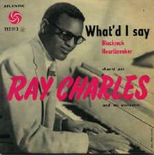 Ray Charles vinyl EP 'What'd I say'. Original French EP with picture sleeve. Ray Charles Schallplatten Singles. Ray Charles vinyl records. 45 rpm singles. Disques 45 tours Ray Charles. Dischi 45 giri Ray Charles. Skivor Ray Charles. Auch fr Wurlitzer Jukebox, Musikbox.