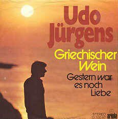 Udo Jrgens Single Griechischer Wein. Vinyl Schallplatte mit Original-Bildhlle. Auch fr Musikboxen und Jukebox wie Wurlitzer oder Seeburg geeeignet. Deutsche Schlager Single auf Vinyl.